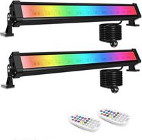 LED prožektorių rinkinys, 25W, RGB, su nuotoliniu valdymu, atsparūs vandeniui, 2 vnt.