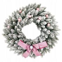 Didelė kalėdinė durų vainikas su sniegu, pakabinamas, 50 cm
