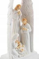 Kalėdinė prakartėlė su angelais, 15 cm, LED, derva