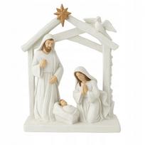 Baltos ir auksinės spalvos prakartėlės statulėlė, 32 cm