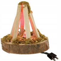 Kalėdinė prakartėlės dekoracija-židinys su raudona LED lempute, 5 cm aukščio, figūroms 7–11 cm