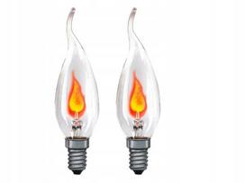 Atsarginės E14 lemputės prakartėlei, mirganti liepsna, 220V, 2 vnt., 17x70 mm
