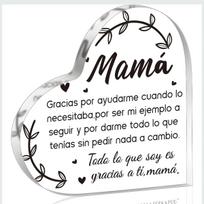 [2D Flat] [2D Flat] 1pc 'To Mom: Everything I Am Is Thanks to You' Heart-Shaped Acrylic Ornament, a Gentle Confession Filled with Warmth - a Heartfelt 10x10cm gray