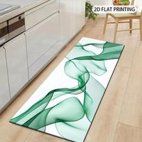 1Pcs Gradient Green Semi-Transparent Flowing Non-Slip Washable Area Rug Runner for Entryway, Living Room, Bedroom & Patio 60X90cm white