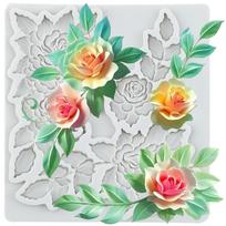 Rose Silicone Mold Leaf Fondant Molds Cake Decorating Tools Cupcake Topper Candy Resin Clay Chocolate Gumpaste Mold pilka spalva