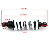 250/260/330/350mm Motorcycle Shock Absorber Front Rear Shock Absorber for Motocross Dirt Bike Pit Bike Off-road Replacement Part 250mm black