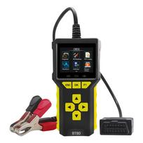 BT80 OBD2 automobilio skaitytuvo diagnostikos Tnstrument įrankis 2 viename automobilio akumuliatoriaus testerio palaikymas keliomis kalbomis, skirtas 6V 12V 24v transporto priemonei juoda