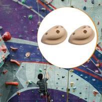 2x Rock Climbing Holds Blocks Portable Core Strength Compact Training Board Wall Grips for gray