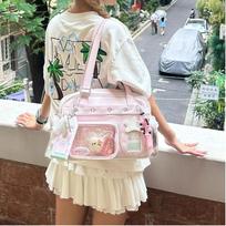 New Girls Y2K Sweet and Cute Ulzzang Ita Bag Dolls Bag Comic Exhibition Star Chasing Exquisite Portable Harajuku Shoulder Bag 29x19x10cm gray