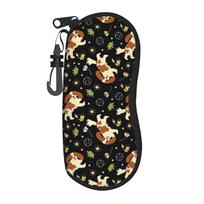 Playing Cavalier King Charles Spaniel Glasses Case Men Women Accessories Dog Sunglasses Storage Box Ultra Eyewear Container One Size black