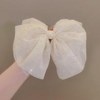 Elegant French Mesh Bow Hair Bun Clip