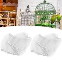2pcs Lightweight Seed Catcher Guard Polyester Bird Cage Mesh Cover Bird Cage Accessory  Pet Birds balta