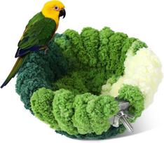 Bird Nest for Cage,Plush Hanging Bird Bed for Parakeet,Breeding Bird House for Conure,Budgie,Cockatiel,Lovebird,Canary,Hamster S žalia