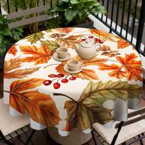 Vienas apvalus staltiesė su rudens lapų raštu, specialiai sukurta sezoniniam valgymo stiliuizyc 60inch(152cm)