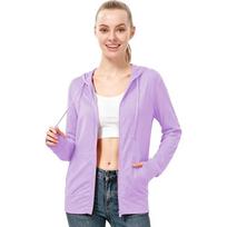 LETAOTAO Womens' Lightweight Zip Up Hoodies Stretch Thin Summer Jackets For Women S white