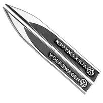 2PCS Car Body Side Wing Fender Badge Emblem Decoration Stickers For VW Volkswagen R Line Jetta Passat Touareg Polo Golf 7 gray