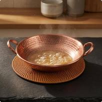 Handmade Copper Wok Hammered Dimpled Stir Fry Pan 23CM Round Bottom 32CM Round Bottom gray