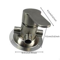 Exposed Shower Valve, SUS304 Stainless Steel, Wall Mounted, and Cold Water Control Silver Downward Set 1 gray