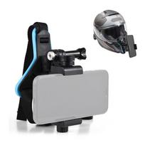 Šalmo kameros laikiklis Šalmo laikiklis veiksmo kamerai su adapteriu Mobiliojo telefono spaustukas Suderinamas su GoPro Hero DJI Osmo AKASO veiksmo kameromis mėlyna