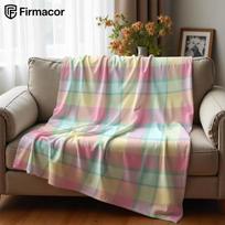 Pastel Plaid Lightweight Microfiber Soft Christmas Fleece Blanket Warm Cozy Throw for Bed Sofa Office Travel All Season 150x200cm gray