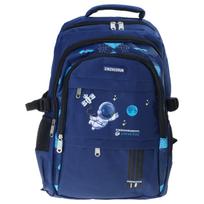Astronaut Themed Large Capacity Kids School Backpack Practical Tear Resistant Oxford Fabric For Daily Study Essentials L mėlyna