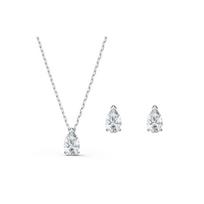 Swarovski Stilla Attract Kriaušės formos rinkinys Išskirtinis rodžio padengtas kristalinis karoliai Moteriški karoliai 5569174 Box+Shopping Bag (Random Color) white