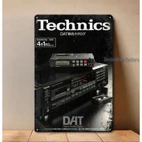 Vintažinis Technics DAT skaitmeninės garso juostos metalinis skardinis ženklas Sienos menas 20x30cm Retro muzikos studijos namų baro dekoras 20x30 įvairiaspalvis