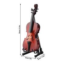 14cm Wooden Miniature Cello Replica Basswood Instrument Model Musical Gifts Ornaments for Bookcase Desk Beside Table Decoration black