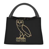 October's Very Own Drake's Owl Insulated Lunch Bag for Women Kids Portable Food Boxes Thermal Lunch Box Tote One Size black