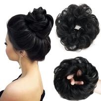 BELLA HARARO Messy Bun Hair Extension Synthetic Hair Scrunchies Hair Piece for Women And Girls (Black,Pack of 1) black