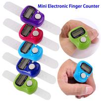 Mini Digital Finger Ring Counter Electronic Tally Clicker Knitting Row Stroke Counting Tool for Sewing Craft Accessory Set Kit 1Pc beige