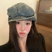 Women S Irregular Design Denim Fisherman Hat Spring Autumn Versatile One Size mėlyna