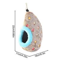 Bird House For Cage Hangable Plush Bite-Resistant Cage Bird Nest Hammock For Living Roombalcony Windowsill Small Medium Breeds mėlyna