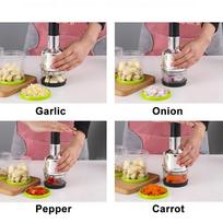 Manual Hand Press Garlic Onion Chopper Vegetable Food Chopper Processor Dicer šviesiai pilka spalva
