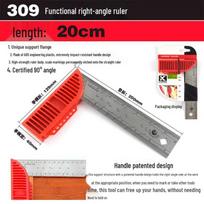 KAPRO 309 Multi-Functional Right Angle Ruler - 304 Stainless Steel Precision L-Square for Woodworking Other red