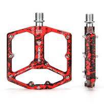 Gewage Aluminum Platform Bicycle Pedals 3 Sealed Bearings Red