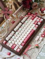 Cherry Honey Keycaps Cherry Soa High Pbt Cute Girl Wine Red Cherry Keycap 145Keys For Mechanical Keyboard Retro Keycap vyšnia