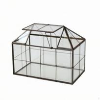 Terrariumas su atidaromu stogu Stalo namelis Formos Rankų darbo Stiklinė Šiltnamis Sodininkams, white