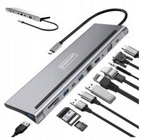 Stotelė USB-C 11in1 VGA RJ45 HDMI 4K Zenwire BYL-2017