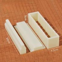 3pcs/set Sushi Maker Equipment Kit Plastic Sushi Rolls Mold Round Square Heart-shaped Sushi Making Tools Cake Roll Mold brown