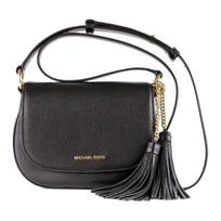 MICHAEL KORS Elyse Tassel Accessories Grained Leather Shoulder Crossbody Bag Medium Women's Black juoda