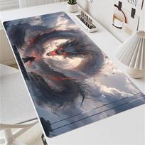 Large Chinese Dragon Design Mouse Pad MM Anime Scenery Desk Mat Tablet Game Office Mini Pc for Laptop Gaming Mousepad 30cmx60cm(11.8x23.6inch) gray