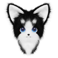 Halloween Fursuit Wearable Animal Head Plush Furry Cosplay Cat Head Mask for Parties Role Playing Black and white black