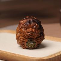 Pixiu Jujube Wood Ball Ornament: Fulfills Wishes, Attracts Wealth & Luck, Ideal for Home Decor. brown