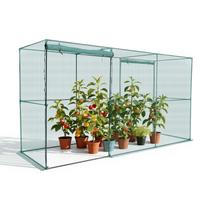 VEVOR Crop Cage, 3.56 x 1.2 x 1.94 m Plant Protection Tent with Zippered Door, Wind-Resistant Tall Crop Cage, Easy to Install 356 x 120 x 194 cm