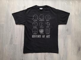 Vintažiniai Meno Istorijos Marškinėliai ,ART juokingi T-shirt vidutinio dydžio ,Meno Istorijos Marškinėliai ,Rembrandt ,Da Vinci ,Meno Istorijos T-shirt 100 gray
