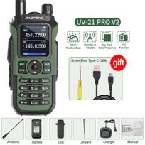 Baofeng UV-21 Pro Walkie Talkie V2 Multi-band Wireless Copy Frequency Waterproof Long Range Type-C Two Way Radio For Camping EURO