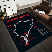 Nürburgring Race Track Map Design Rug Non-slip rug suitable for living room and bedroom sofas. 40x60cm( 15x23in ) white