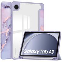 Stylish case for Samsung Galaxy Tab A9 - Smartcase Hybrid Marble purple