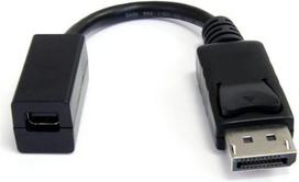 Vaizdo adapterio kabelis - STARTECH - DP į Mini DP - 15 cm - Vyras į Moterį - Juodas/Baltas